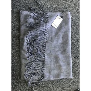 NEW D/N/M/C Los Angeles Scarf Gray Tassels One Size 72x27 Viscose Polyester